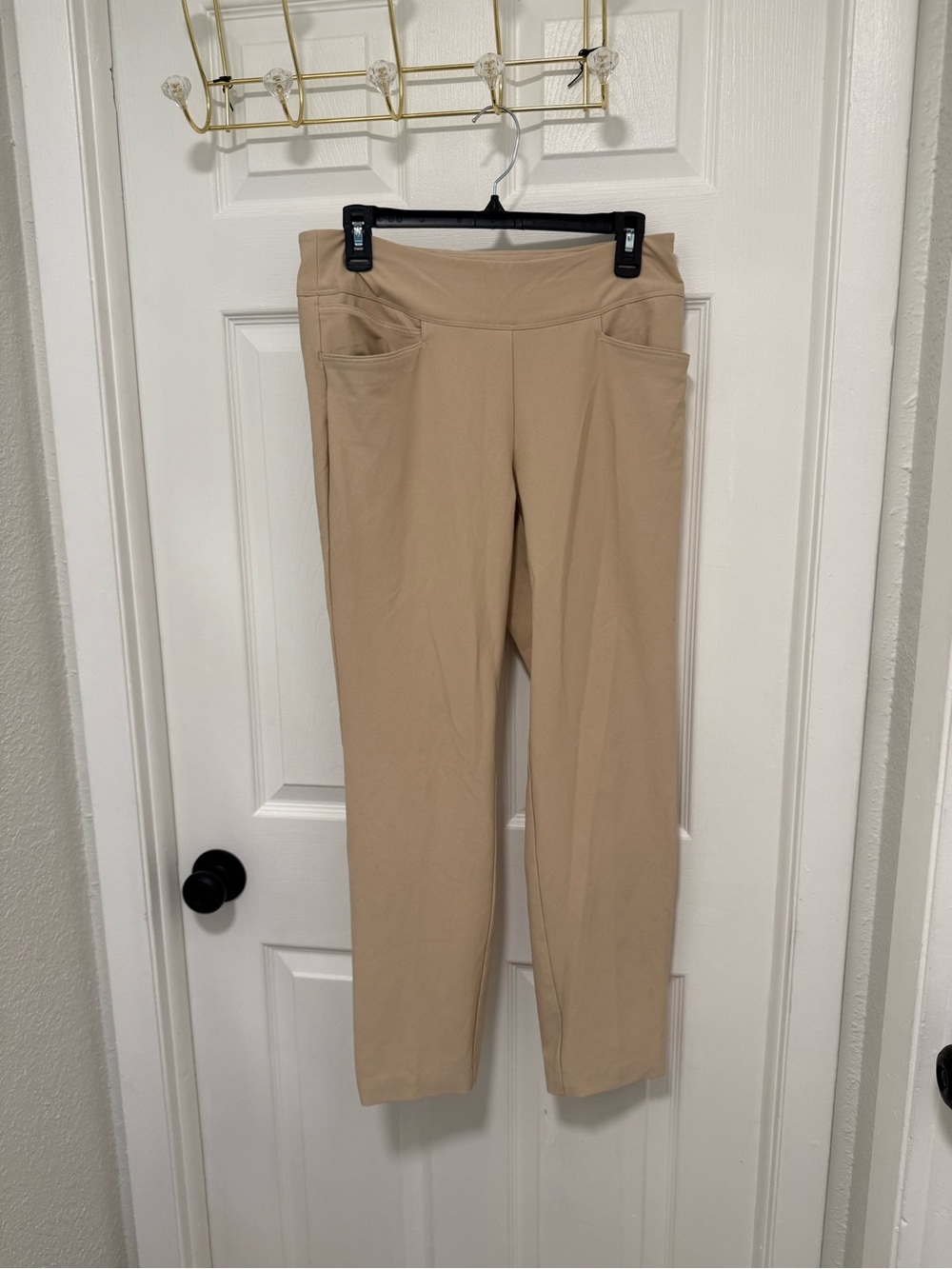 adidas Women's Beige Straight-Leg Pull-On Pants